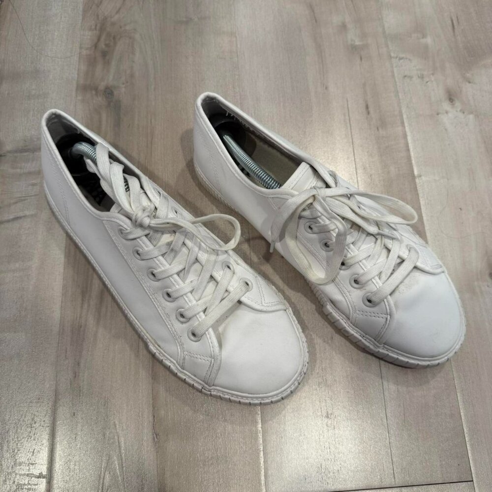 White Zara canvas trainers